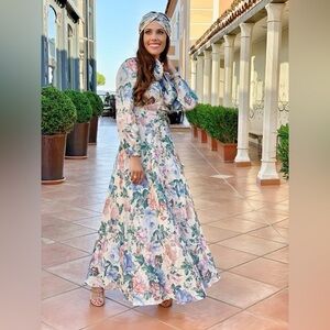 Zimmermann Verity Plunge floral maxi Dress Size 1
